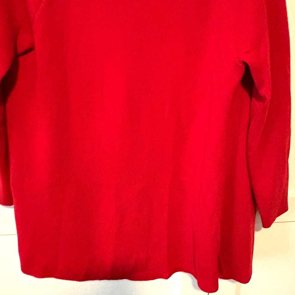 Talbots Women's Holiday Red 100% Merino Wool Coatagan in Size 2X - Picture 9 of 12
